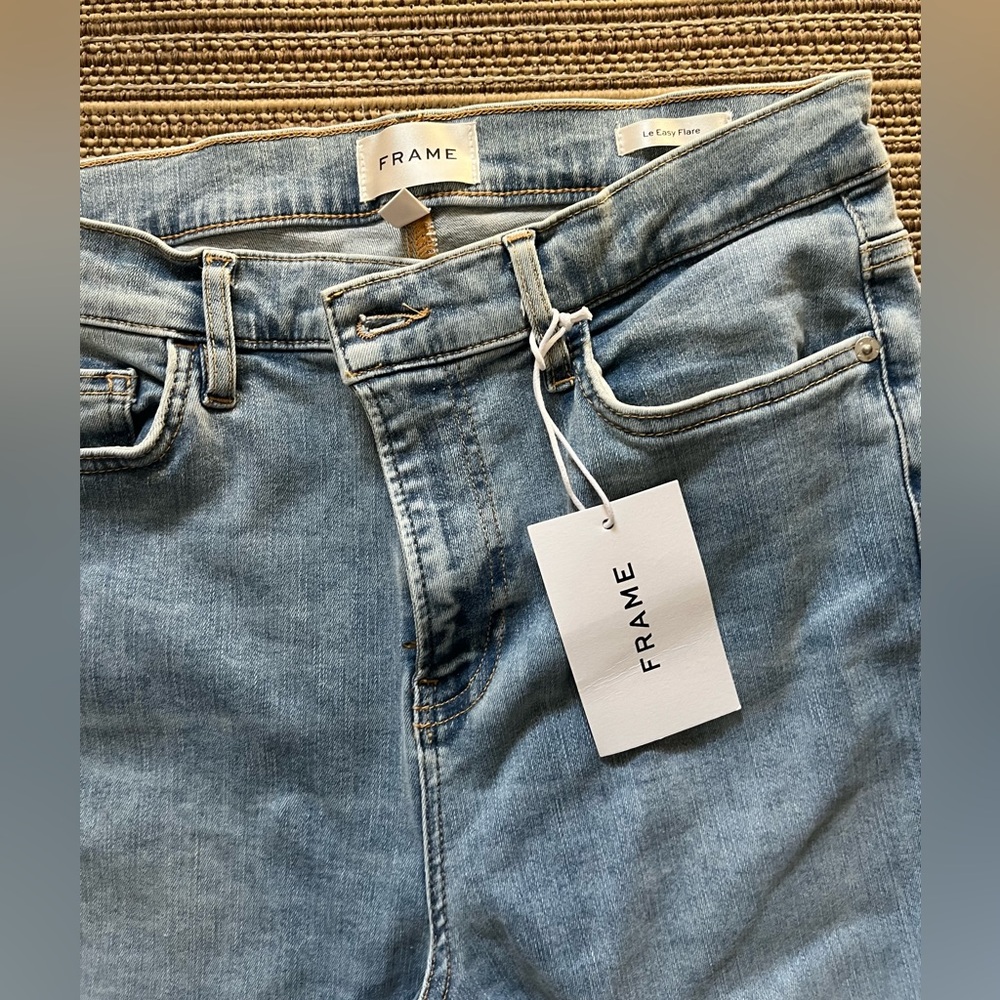 Frame Denim Sky Blue High Rise Flare Jeans - Picture 5 of 6